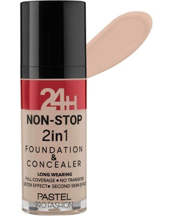 Pastel 24H Non-Stop 2in1 Foundation & Concealer 30ml No:602